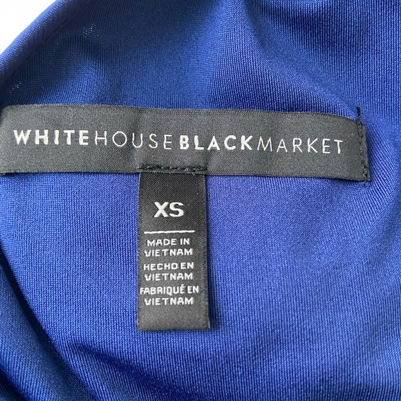 WHITE HOUSE BLACK MARKET BLUE VELVET SLEEVELESS DRESS. SIZE XS. - Picture 4 of 5